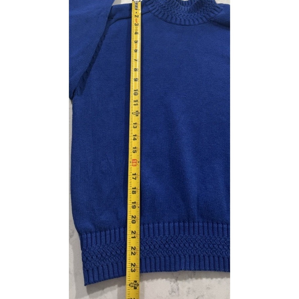 VTG 90s Lizwear Liz Claiborne Sweater Womens Medium Blue Cotton Knit Pullover - Picture 5 of 6